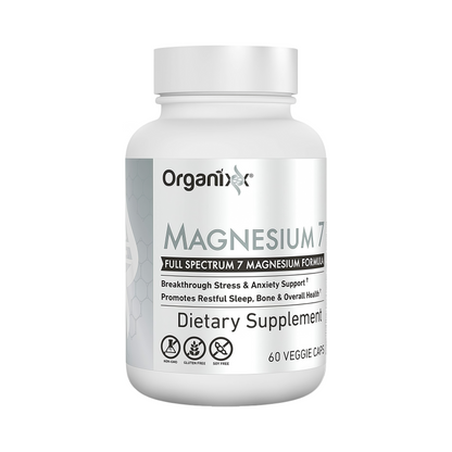 Organixx Magnesium 7 Complex, Sleep & Muscle Support, 60 Caps | 7-type magnesium with glycinate, Vitamin B6 & Manganese Citrate, supports sleep, muscle recovery & heart health