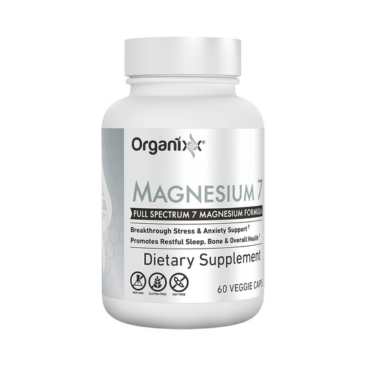 Organixx Magnesium 7 Complex, Sleep & Muscle Support, 60 Caps | 7-type magnesium with glycinate, Vitamin B6 & Manganese Citrate, supports sleep, muscle recovery & heart health